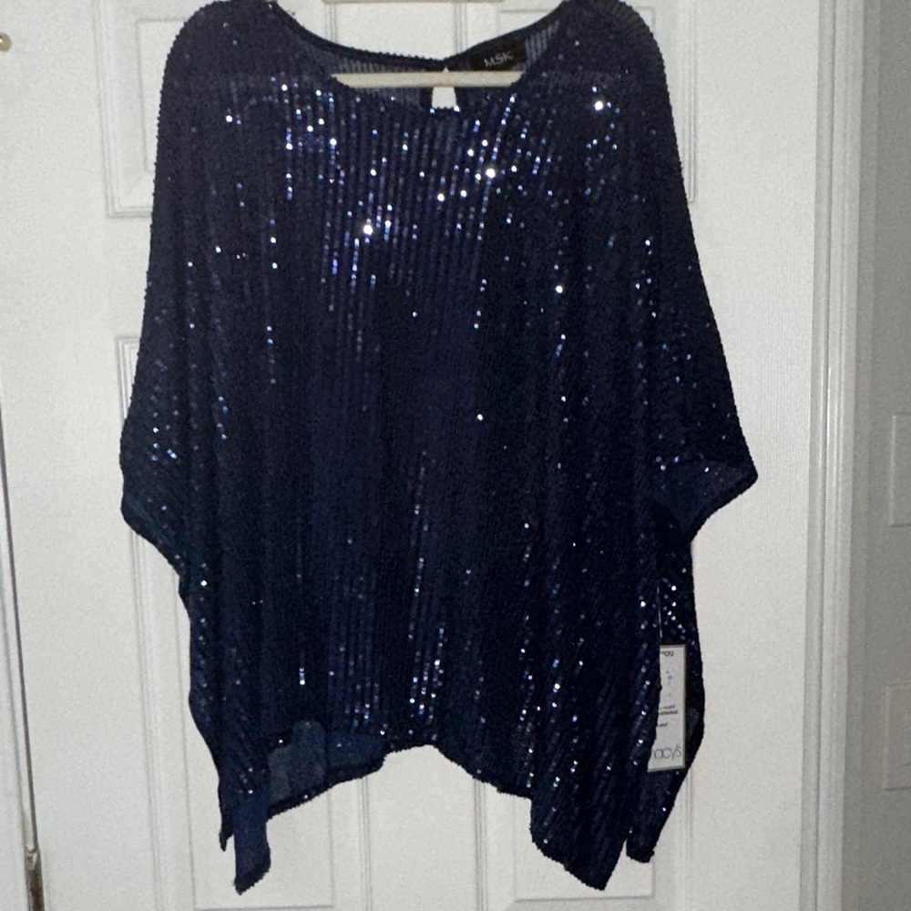 Luxe Navy Sequin Blouse
